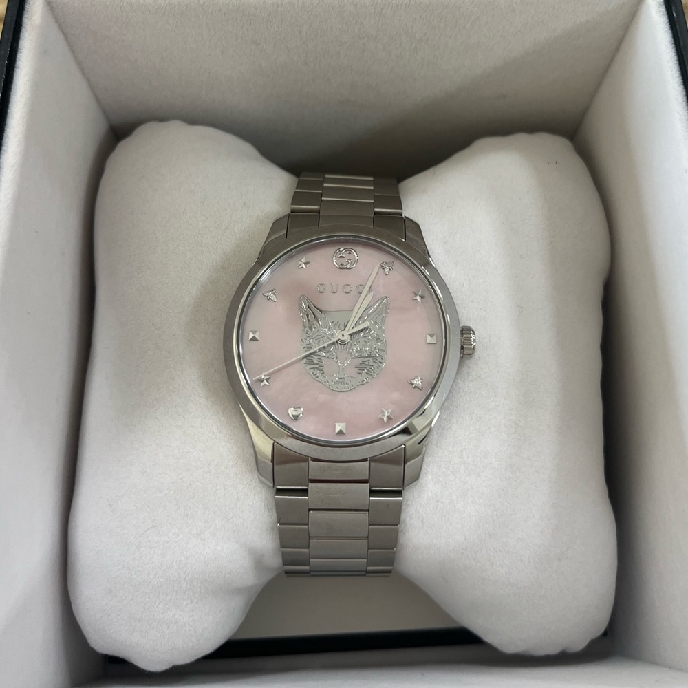 Gucci YA1264166 Women's G-Timeless Pink Mother of Pearl Dial Quartz Watch